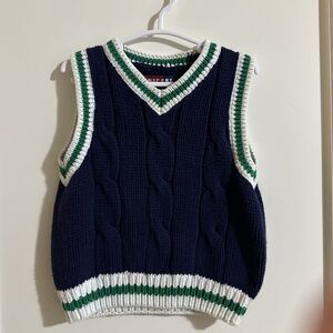 Gymsport Vintage XXS 12-18 Months Boys Knit Vest Baby Blue Gymboree Y2K